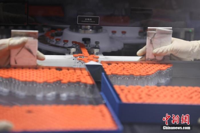 資料圖：北京科興中維生物技術(shù)有限公司生產(chǎn)線上的疫苗。 <a target='_blank' href='/'>中新社</a>記者 蔣啟明 攝 　