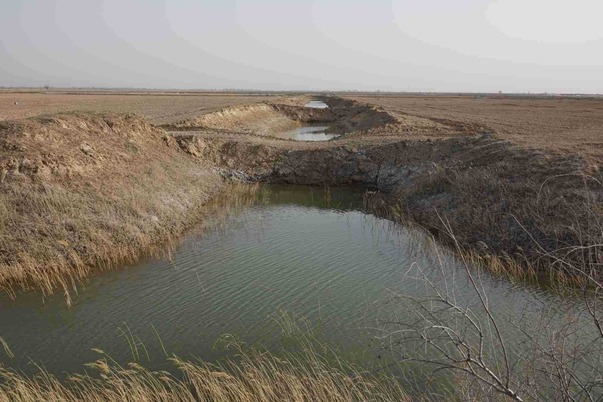 堵塞的排堿渠。 人民網(wǎng)記者 游天燚攝