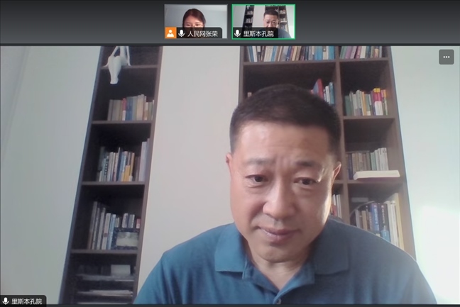 里斯本大學孔子學院中方院長王錦程。 采訪截圖