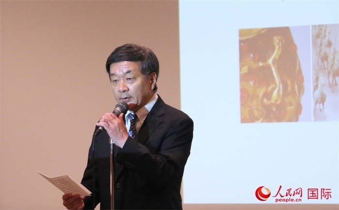 主辦方代表、富士美術(shù)館館長(zhǎng)五木田聰致辭。（人民網(wǎng) 許可攝）