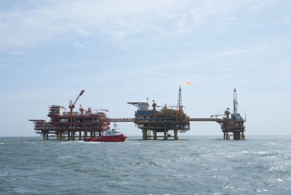 墾利6-1油田海上施工現(xiàn)場(chǎng)。受訪者供圖