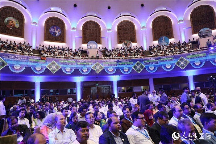 7月13日，達(dá)舍爾甘地污水處理廠項目竣工典禮舉行。人民網(wǎng)記者 孫廣勇攝