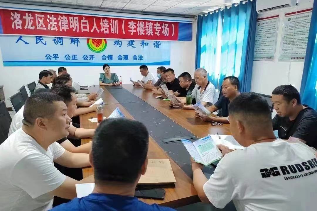 河南省洛陽市洛龍區(qū)李樓司法所開展《民法典》專題普法講座暨“法律明白人”培訓。河南省司法廳供圖