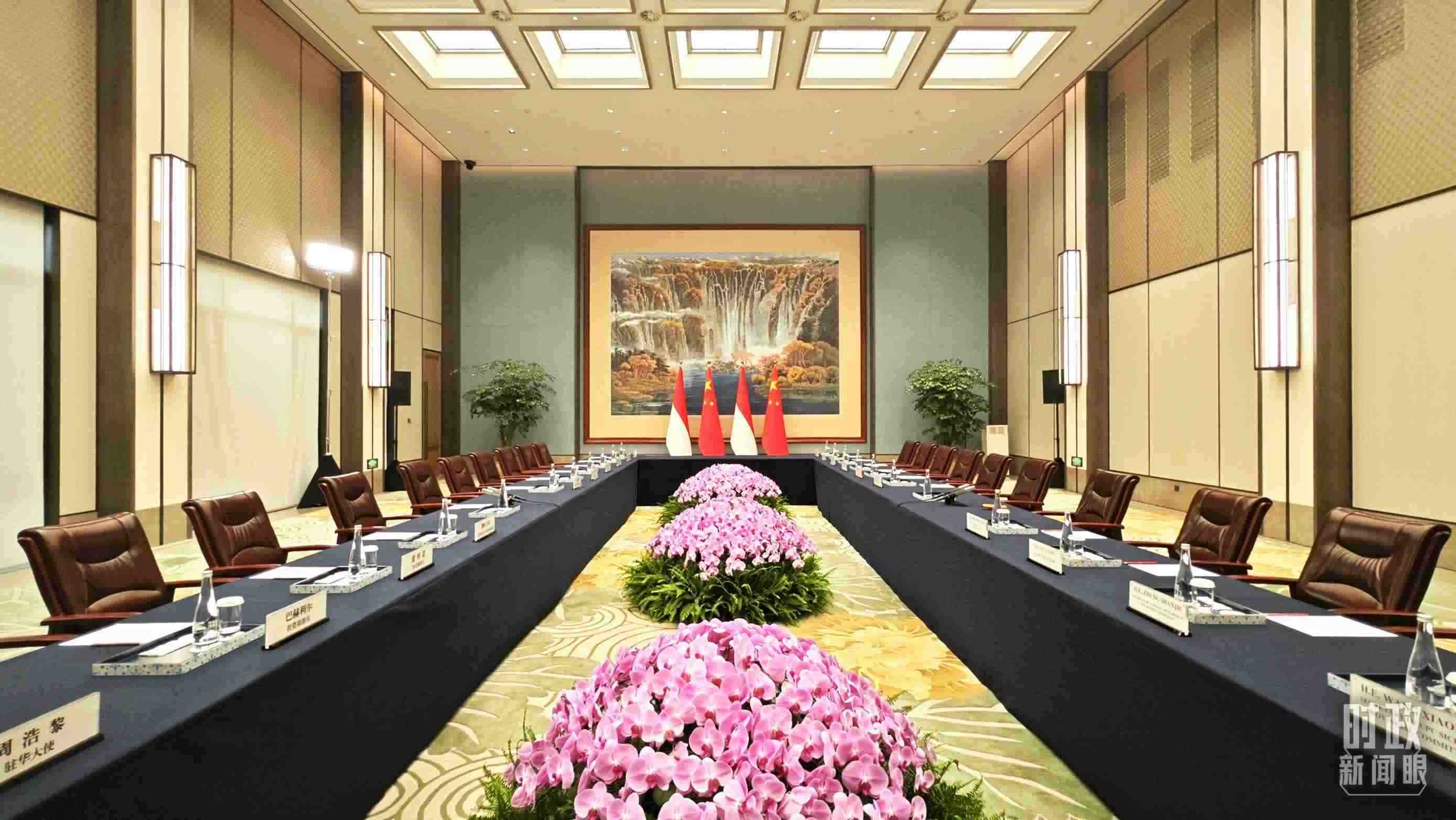 中印尼兩國元首在這里舉行會見。這是會見開始前的場景。（總臺央視記者許永松拍攝）