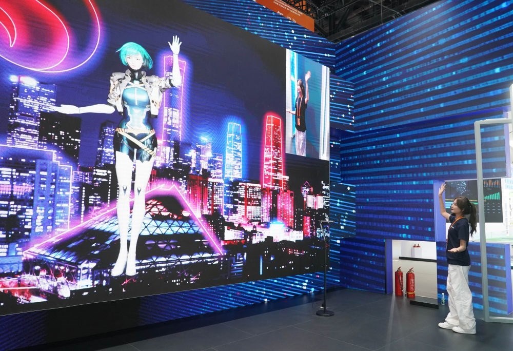 這是9月1日在國家會議中心拍攝的一款數(shù)字人。新華社記者 任超 攝