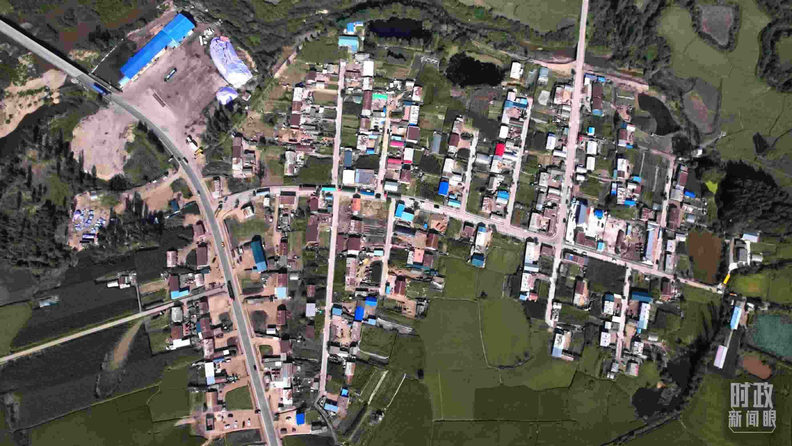 △9月7日，龍王廟村航拍。（總臺國廣記者李晉拍攝）