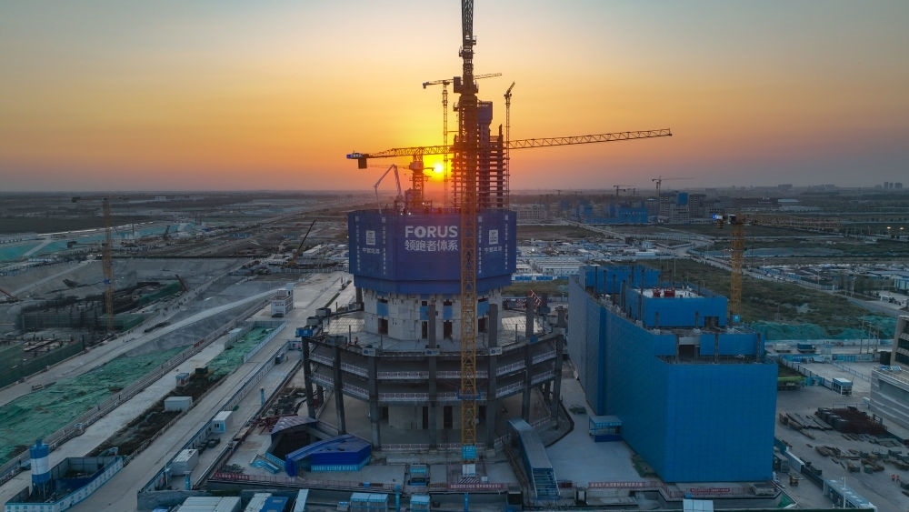 在雄安新區(qū)啟動區(qū)拍攝的中國中化大廈項(xiàng)目（9月21日攝，無人機(jī)照片）。新華社記者 張鋮 攝