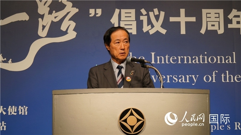 日本經(jīng)團(tuán)聯(lián)副會長佐藤康博發(fā)言。人民網(wǎng) 蔣曉辰攝