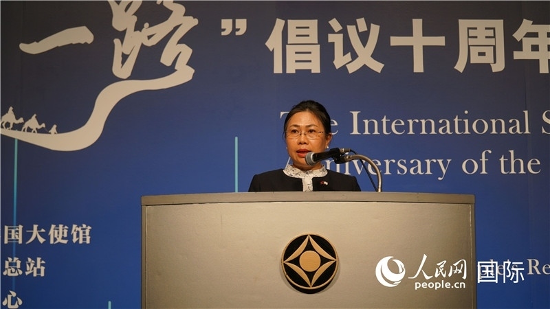 老撾駐日大使安拉萬發(fā)言。人民網(wǎng) 蔣曉辰攝