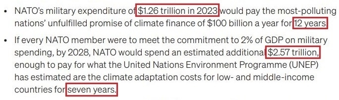看看北約的“碳足跡”，就知道西方的氣候承諾有多扯