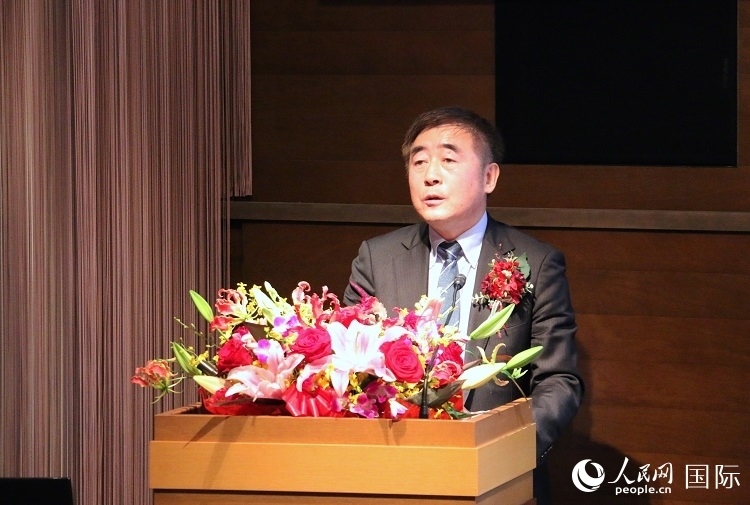 科盟會(huì)長(zhǎng)楊克儉發(fā)表致辭。人民網(wǎng) 許可攝