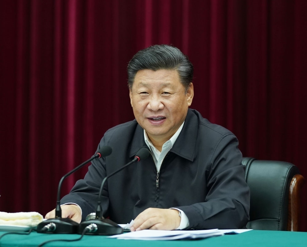 2019年9月18日上午，中共中央總書(shū)記、國(guó)家主席、中央軍委主席習(xí)近平在鄭州主持召開(kāi)黃河流域生態(tài)保護(hù)和高質(zhì)量發(fā)展座談會(huì)并發(fā)表重要講話。新華社記者 謝環(huán)馳 攝