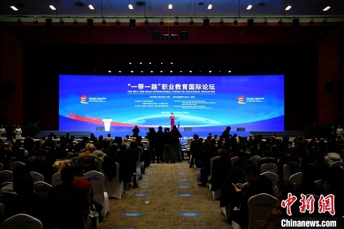 圖為 “一帶一路”職業(yè)教育國(guó)際論壇現(xiàn)場(chǎng)。 中新社記者 韓冰 攝
