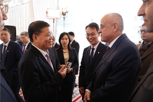 李永明同埃及住房部副部長會談交流。主辦方供圖