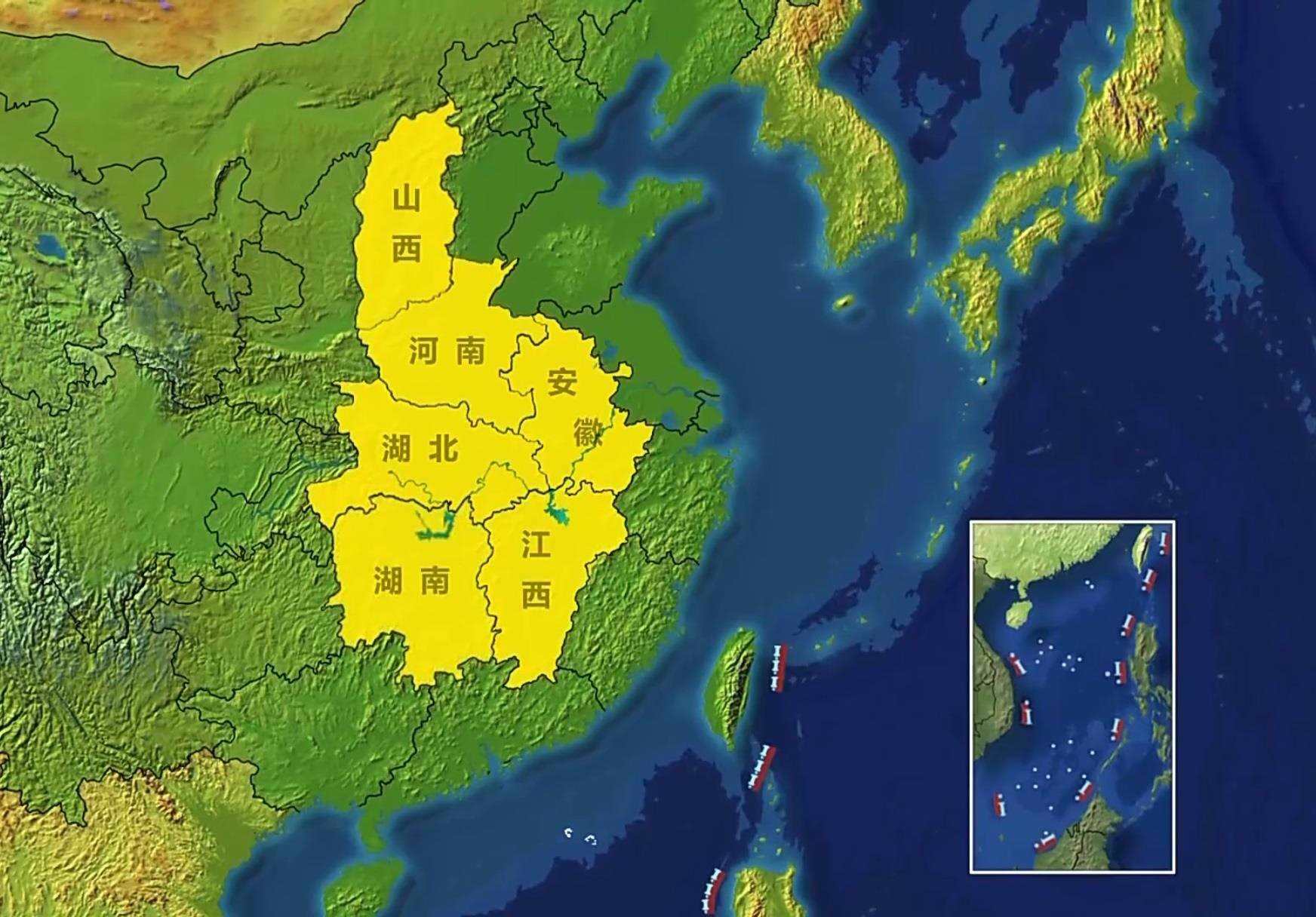 △中部地區(qū)包括晉皖贛豫鄂湘6省。