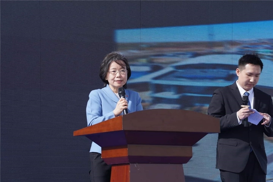 3月24日，沈敏娟大使致辭。駐蒙古使館供圖