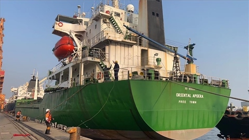 中蘇海運(yùn)直航貨輪靠泊蘇里南碼頭。中國(guó)駐蘇里南大使館供圖