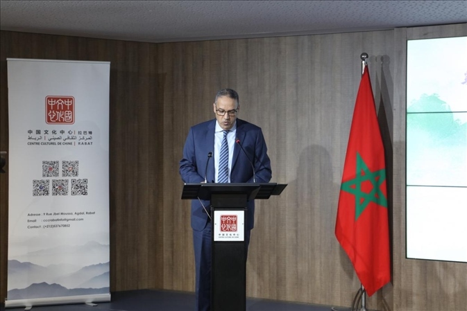 摩洛哥青年、文化和新聞部秘書長邁斯歐迪致辭，摩洛哥中國文化中心供圖