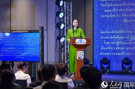 中國駐泰國大使館公使銜參贊常禹萌致辭。（普拉維攝）