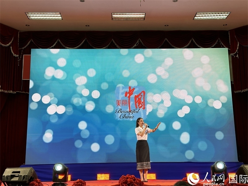 圖片：老撾選手進行中文演講。孫廣勇攝