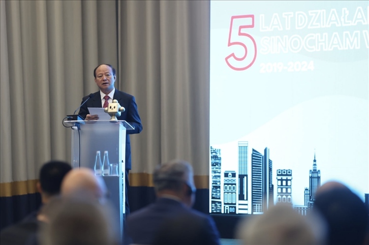 中國貿(mào)促會(huì)副會(huì)長陳建安致辭。中國貿(mào)促會(huì)駐波蘭代表處供圖