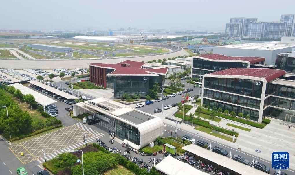 大眾汽車（安徽）有限公司外景（無人機照片，2024年6月7日攝）。新華社記者 郭晨 攝