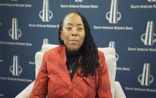 南非儲備銀行副行長、審慎監(jiān)管局首席執(zhí)行官芬迪?查齊巴納視頻發(fā)言。（中國建設(shè)銀行約翰內(nèi)斯堡分行供圖）