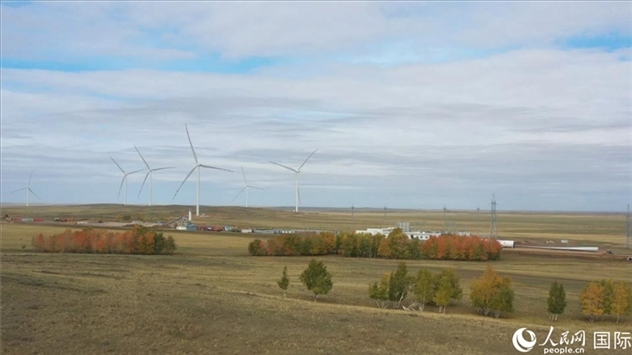 阿克莫拉風電項目群位于哈薩克斯坦北部阿克莫拉州地區(qū)，距離首都阿斯塔納50公里。 人民網(wǎng)記者 葛泰佚攝