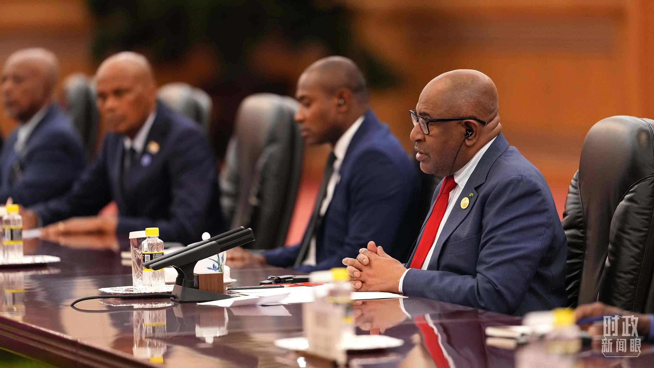 △科摩羅總統(tǒng)阿扎利。（總臺記者李晉拍攝）