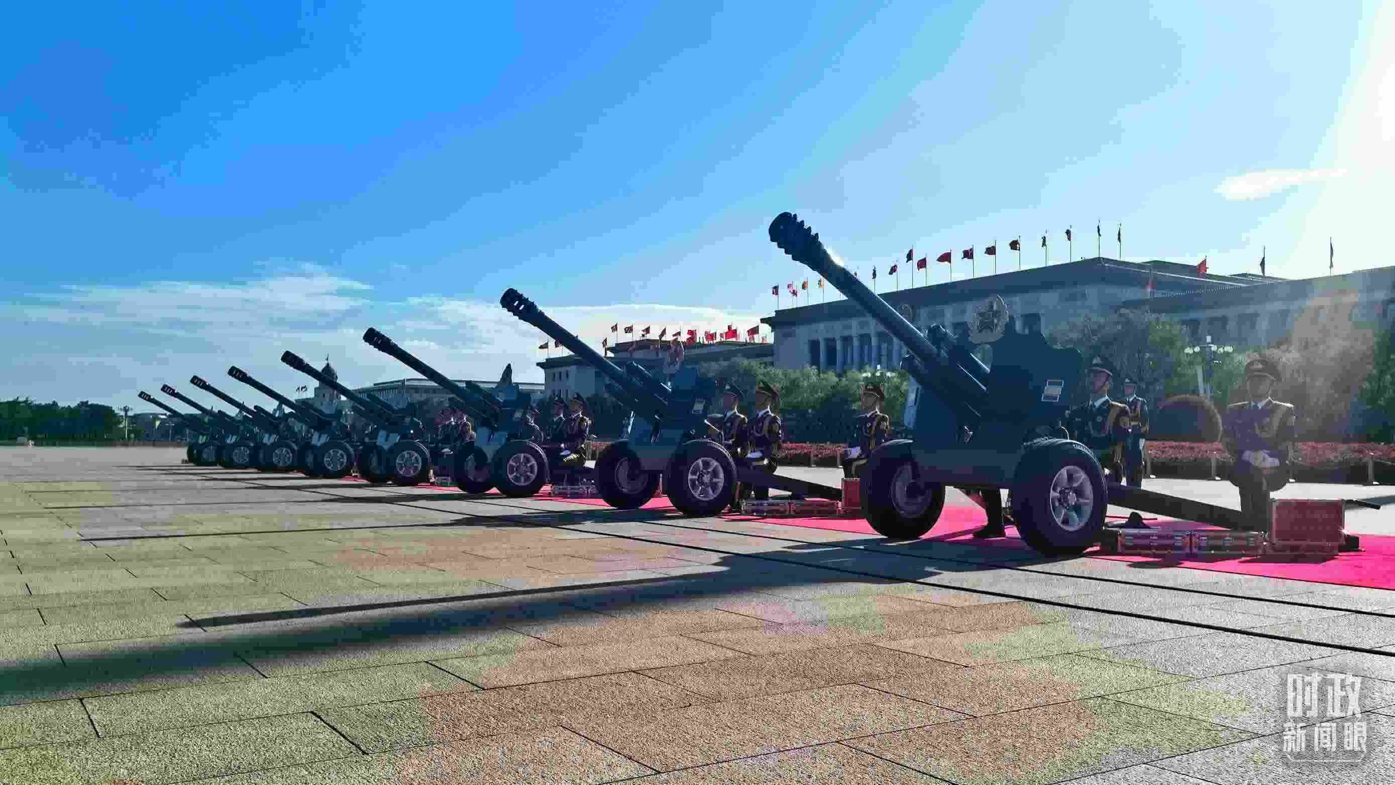 △天安門廣場的禮炮。（總臺央視記者王子杭拍攝）