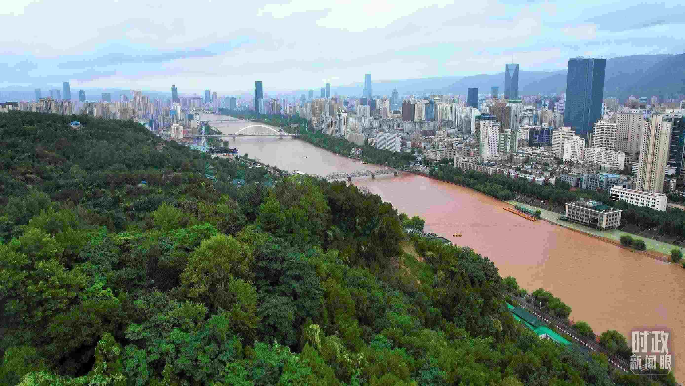 △黃河蘭州段。（總臺央視記者范凱拍攝）