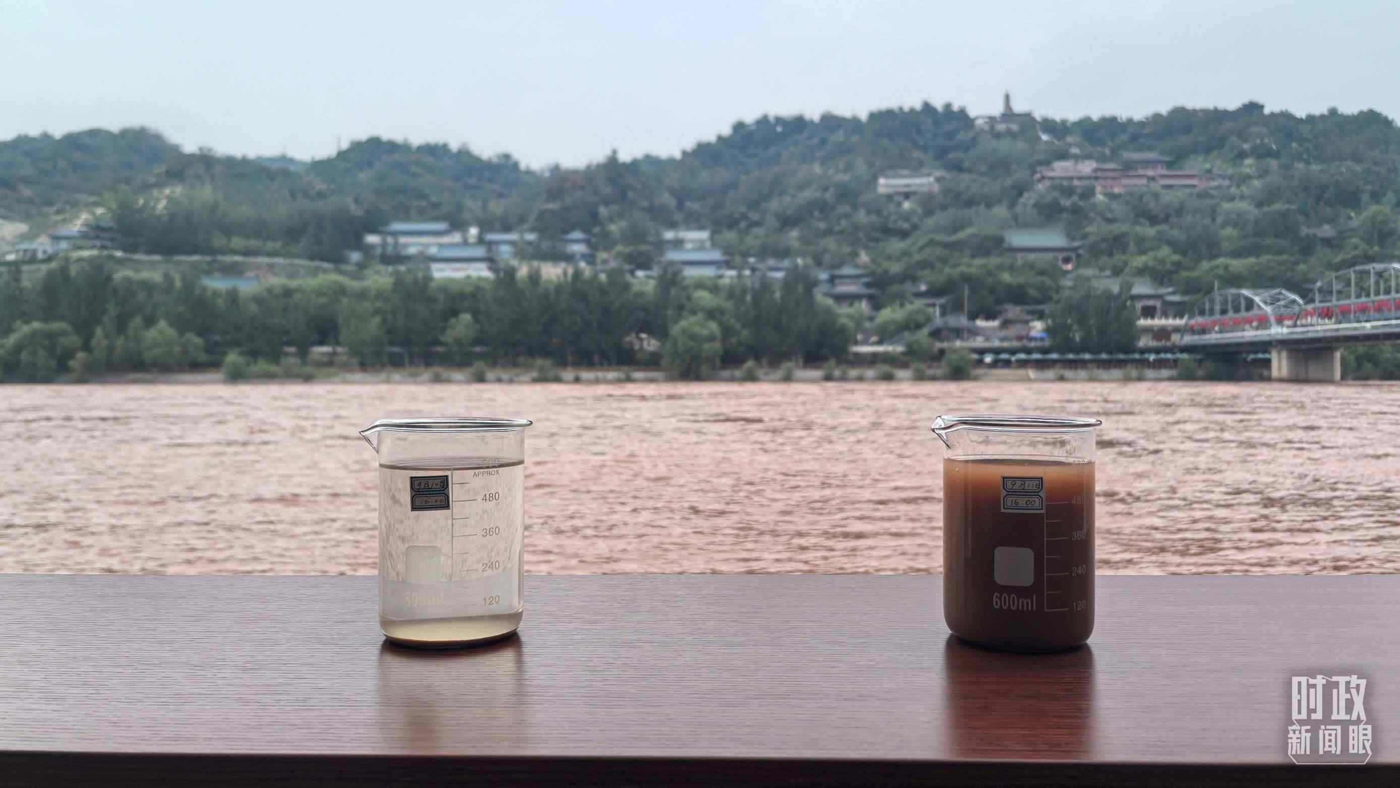 △黃河水質(zhì)監(jiān)測。（總臺央視記者陸泓宇拍攝）