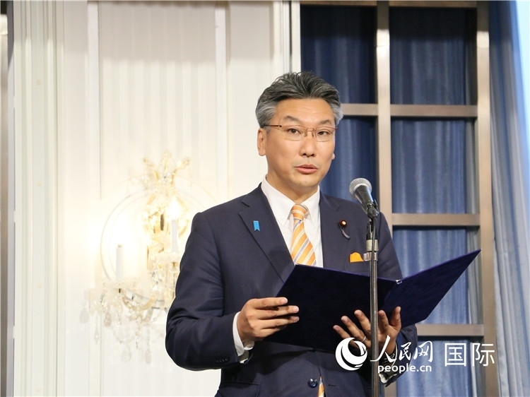 日本國貿(mào)促會長代理橋本岳致辭。人民網(wǎng) 許可攝