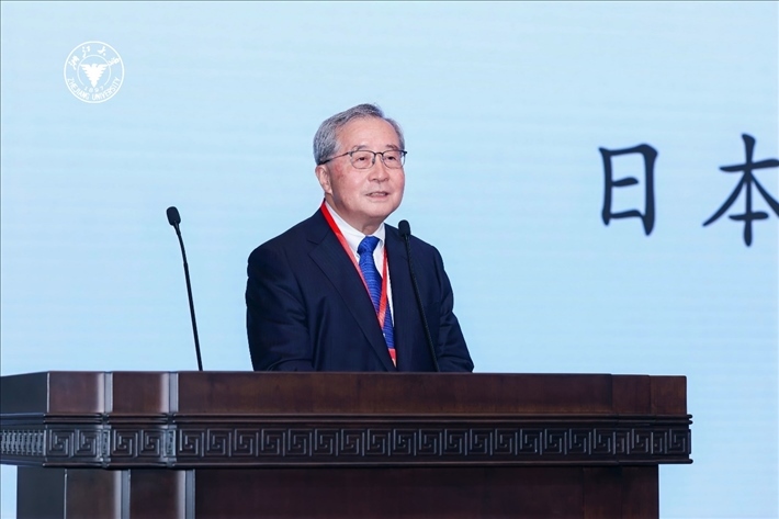 日本財團(tuán)理事長尾形武壽在閉幕式上致辭。浙江大學(xué)供圖