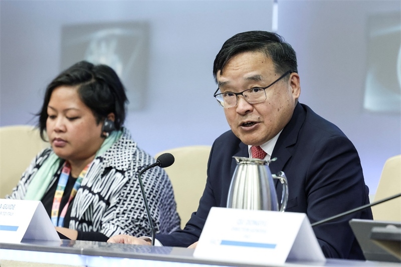 中國(guó)駐意大利大使賈桂德向與會(huì)者闡述全球發(fā)展倡議的深刻內(nèi)涵。主辦方供圖