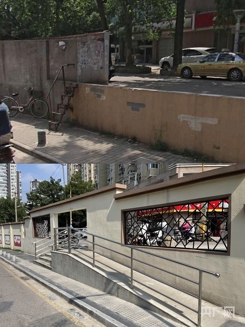 觀云路公眾參與示范街改造前后對比圖（央廣網(wǎng)發(fā) 王錫斐 制）