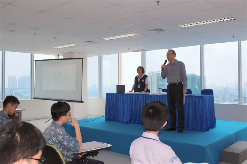 王思平參贊考前致辭。印尼雅加達(dá)華文教育協(xié)調(diào)機(jī)構(gòu)供圖