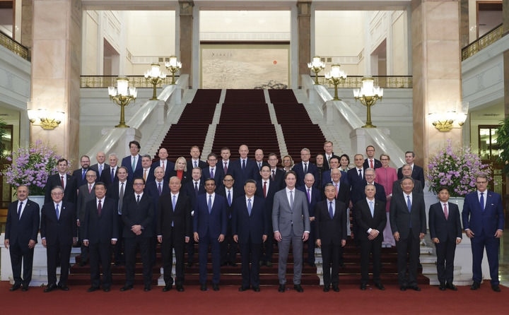 3月28日上午，國家主席習(xí)近平在北京人民大會(huì)堂會(huì)見國際工商界代表。新華社記者 丁林 攝