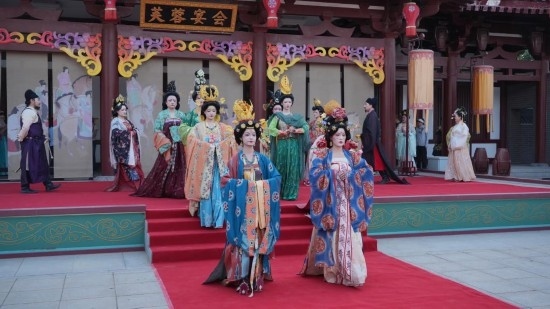 大唐芙蓉園舉辦的漢服展演活動。受訪者供圖