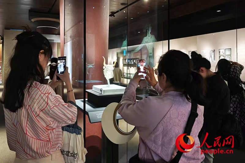 觀眾在故宮博物院參觀展覽。人民網(wǎng)記者 韋衍行攝