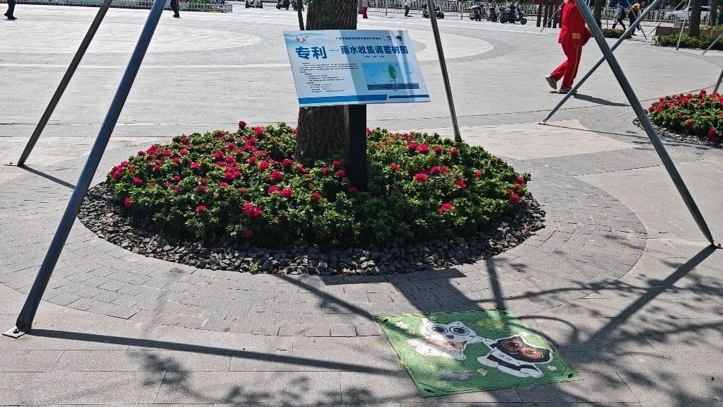 廣安“雨水收集調(diào)蓄樹池”，已在市內(nèi)公園落地運(yùn)用。受訪者供圖
