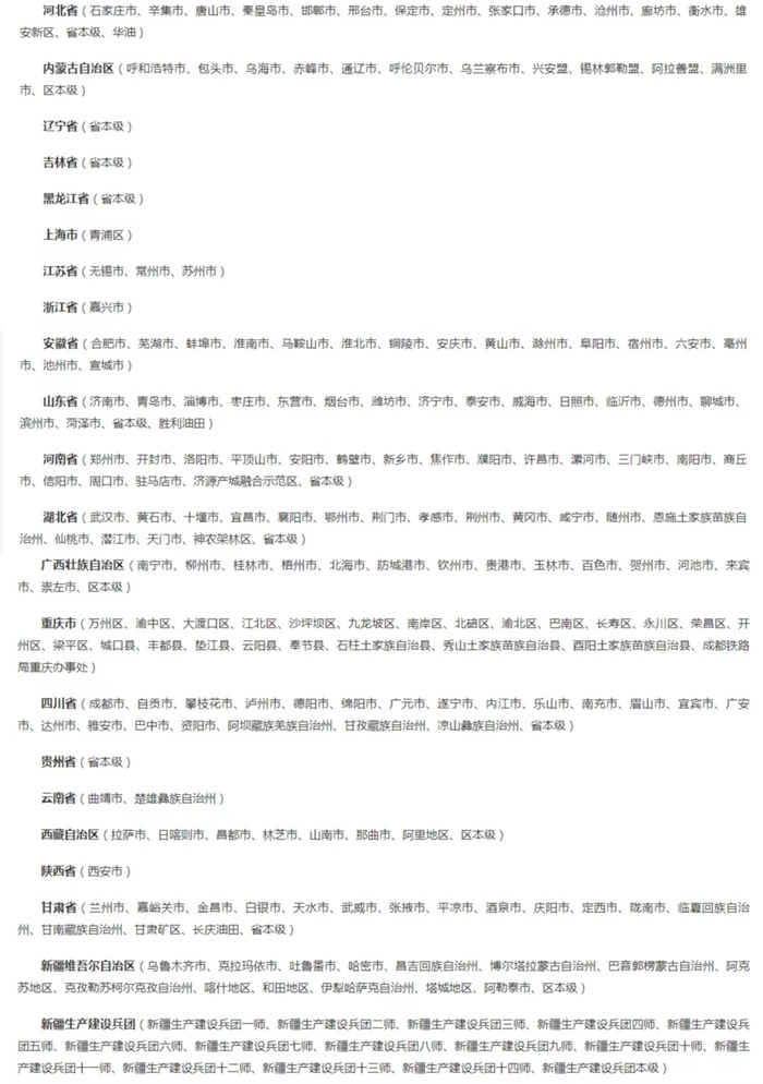 截至5月8日已開通醫(yī)保個(gè)賬跨省共濟(jì)的統(tǒng)籌區(qū)。（國家醫(yī)保局官網(wǎng)截圖）