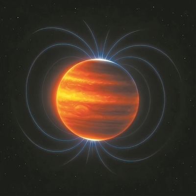 木星磁場（藝術(shù)圖）。圖片來源：物理學(xué)家組織網(wǎng)