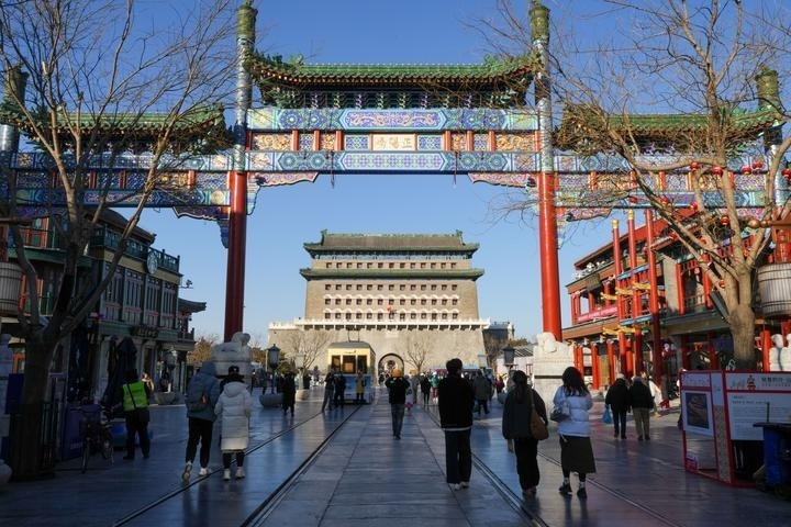 這是2024年12月26日從前門大街拍攝的正陽門箭樓。