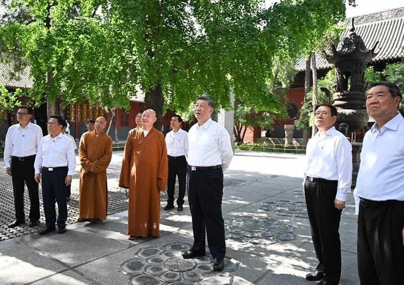 △2025年5月19日，習(xí)近平總書(shū)記在河南洛陽(yáng)白馬寺考察。